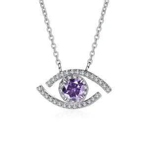 Evil Eye Pendant Zirconia Purple Eye