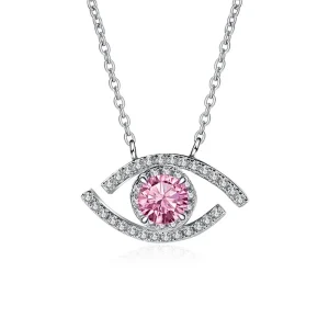 Evil Eye Pendant Zirconia Pink Eye