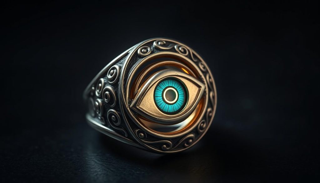 adjustable evil eye ring