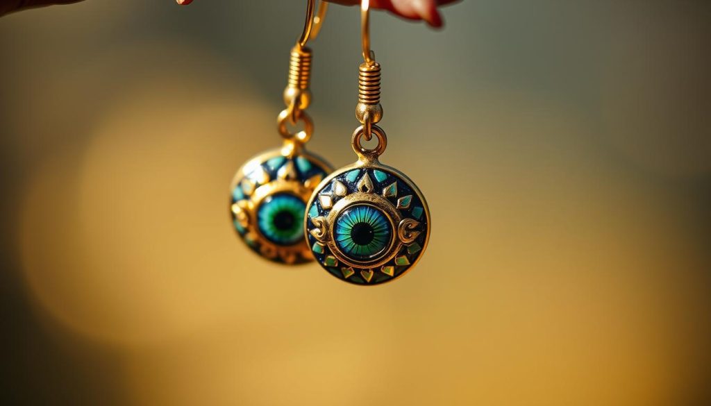 enamel evil eye earrings