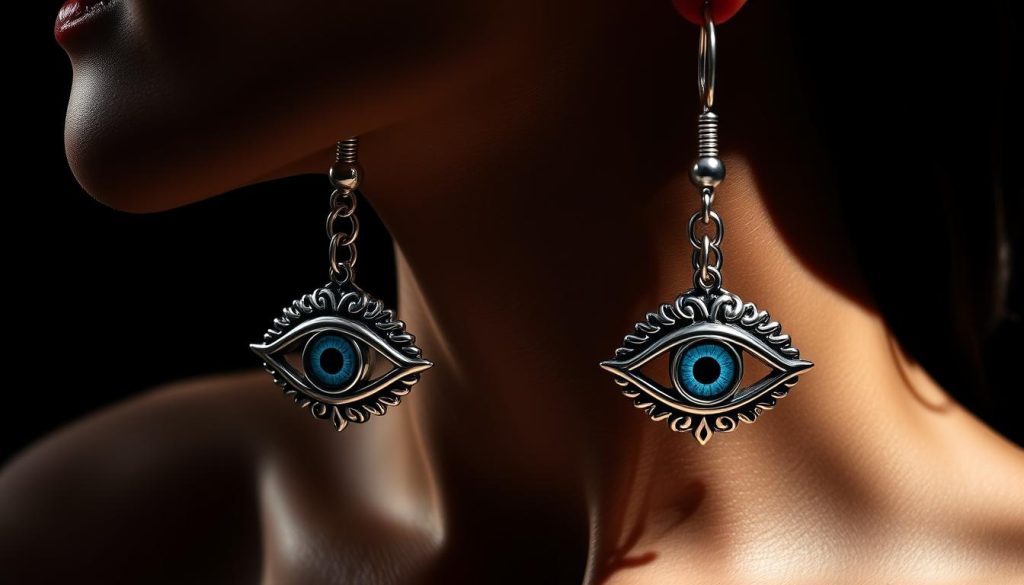 evil eye dangle earrings