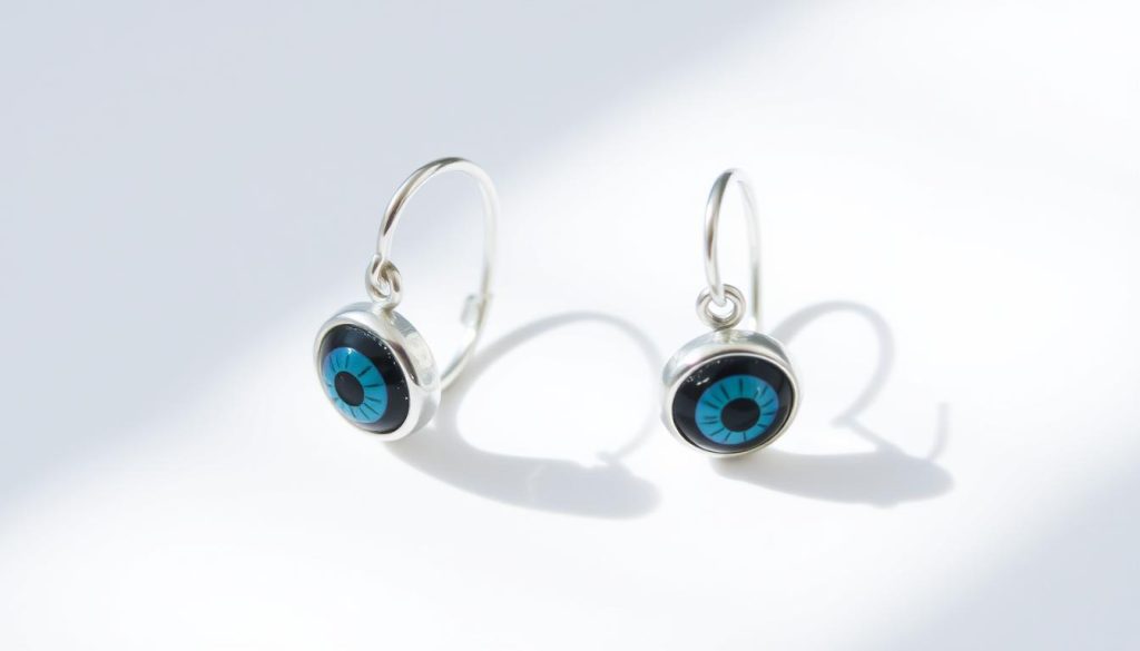 evil eye huggie earrings