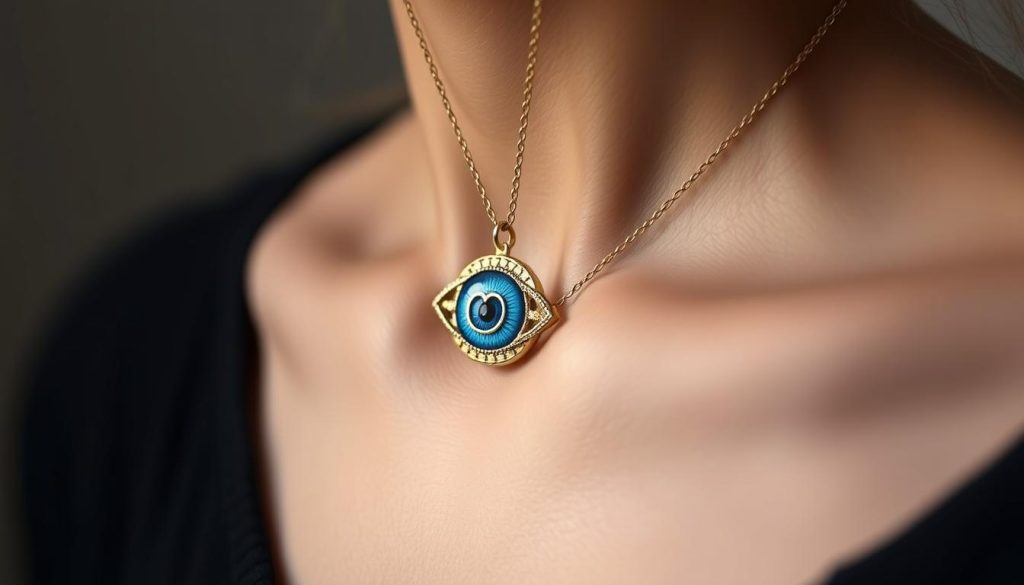 evil eye initial necklace