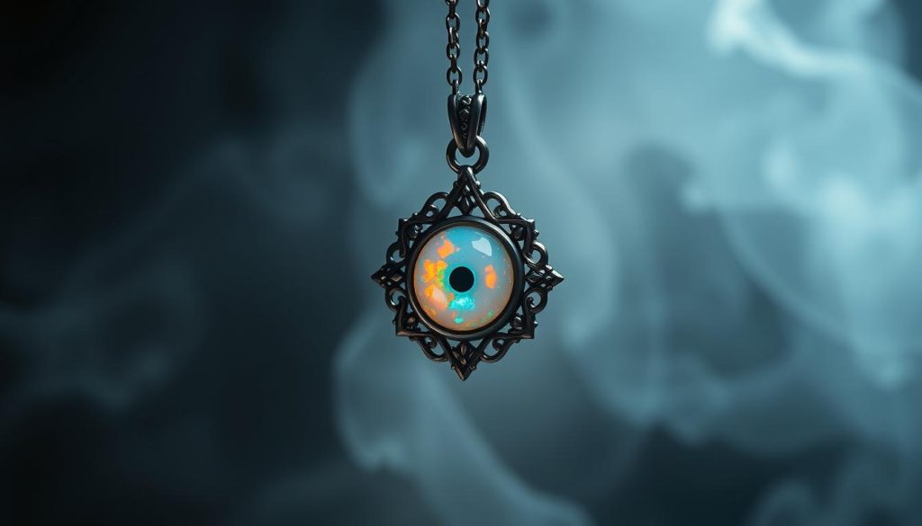 opal evil eye necklace