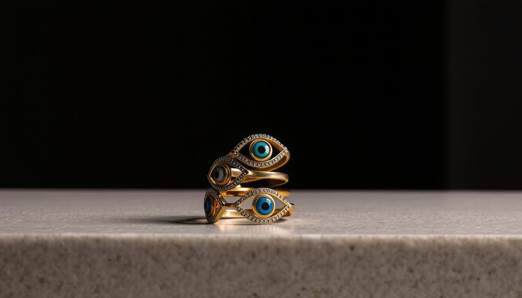 stacking evil eye ring